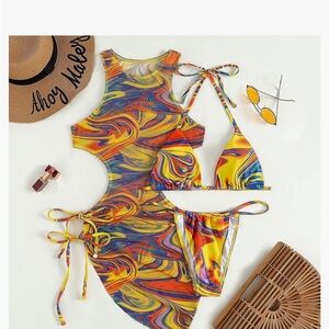 SHEIN Multicolor Swirl Bikini Set